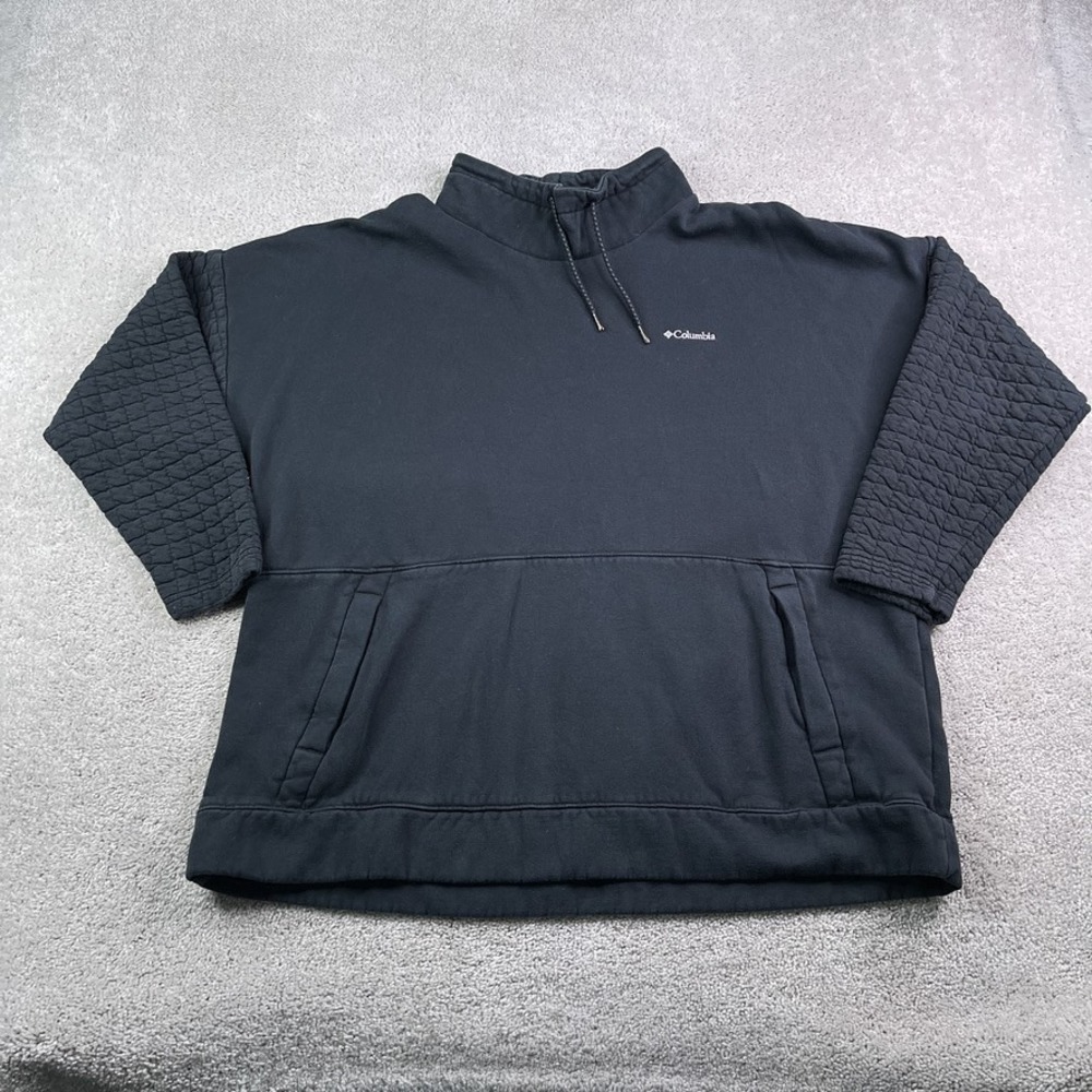 Columbia Sweatshirt Womens 2X Black Sunday Summit Funnel Neck Quilted‎ Sleeves